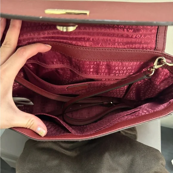 Kate Spade | Burgundy Leather Satchel Saffiano - Picture 3 of 3